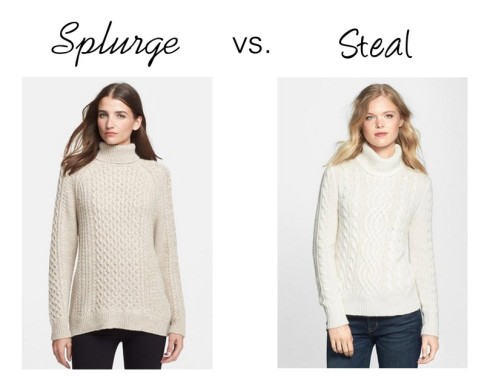 Splurge vs. Steal Cable Sweater